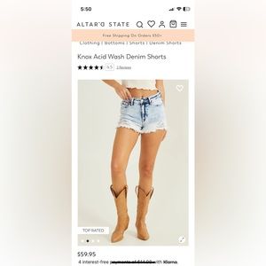 Altar’d State Knox Acid Wash Denim Shorts